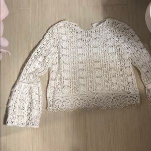 new white forever21 top with bell sleeves XL